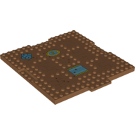 Lego Plate Special 16 x 17 x 2/3 with 1 x 4 Recessed with Wood Grain, Paw Prints, Rugs and Dog Bed Print / Medium Nougat