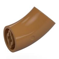 Lego Brick Round 2 x 2 D. Tube with 45° Elbow and Axle Holes (Crossholes) at Each End [LONG] / Medium Nougat