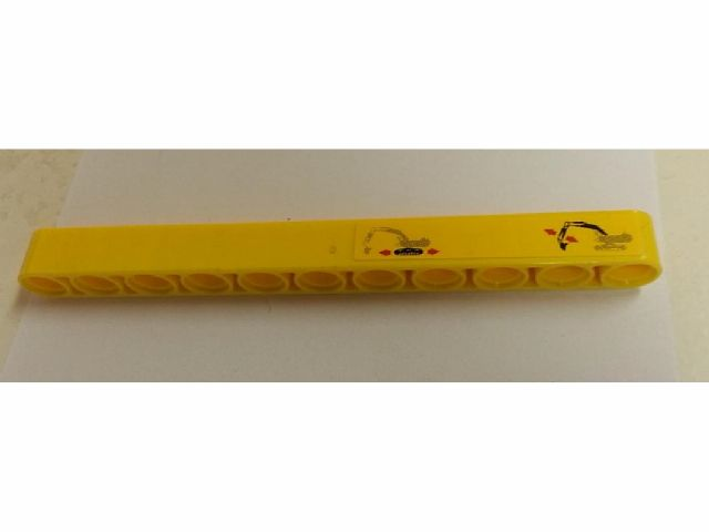 Lego Technic, Liftarm Thick 1 x 11 with Excavator Controls Pattern (Sticker) - Set 8043