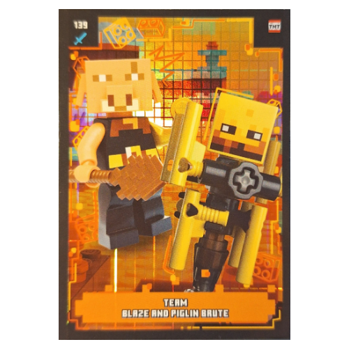 Lego Trading Card, Minecraft Series 2 Boom-Bastic, Standard Card - Team Blaze and Piglin Brute (Foil) / [No Color/Any Color]