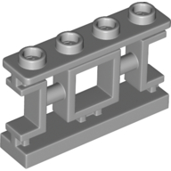 Lego Fence 1 x 4 x 2 Ornamental Asian Lattice Square with 4 Studs / Light Bluish Gray