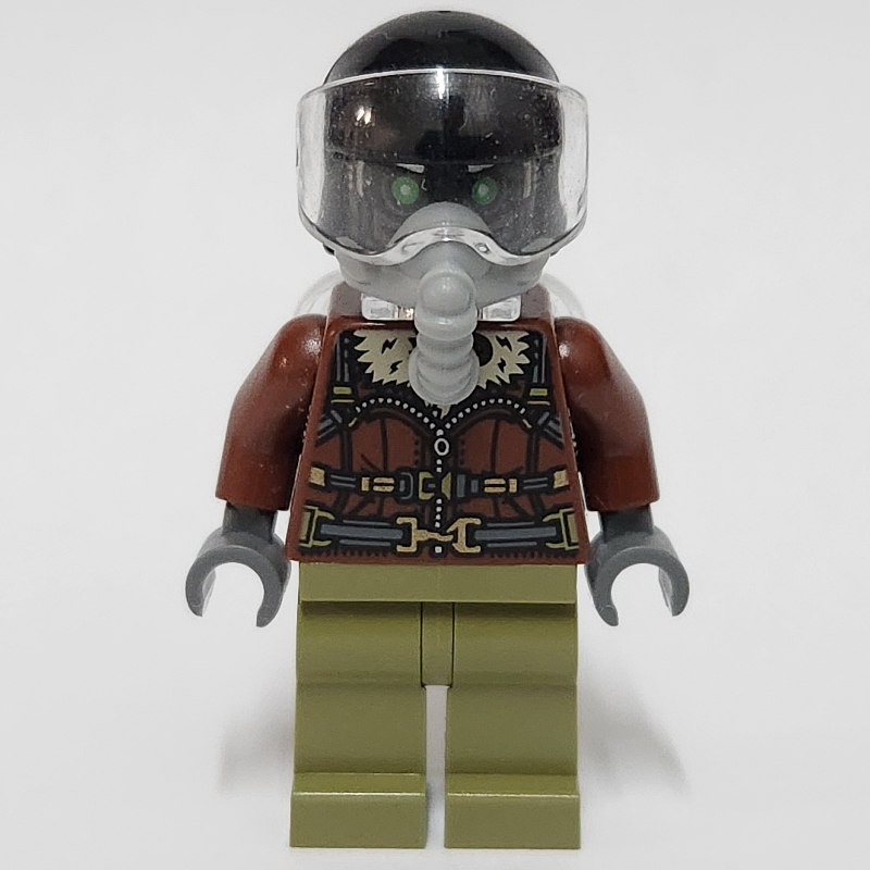 Lego Vulture, Reddish Brown Jacket, Black Helmet
