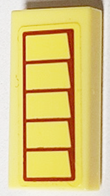 Lego Tile 1 x 2 with Dark Orange Window Shutter Pattern Model Left Side (Sticker) - Set 40449