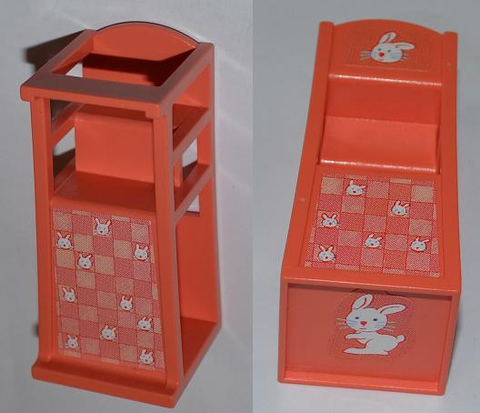 Lego Scala Chair - Baby Highchair with White Bunny Rabbits Pattern (Stickers) - Set 3241
