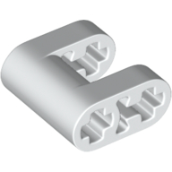 Lego Technic Connector 2 x 2 with 1 x 1 Cut-Out with Axle Holes / White