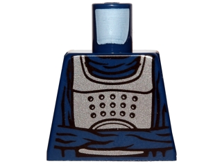 Lego Torso Armor Flat Silver with Waist Sash Pattern (SW Bib Fortuna) / Dark Blue