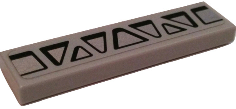 Lego Tile 1 x 4 with SW Star Destroyer Triangles and Rectangles Pattern (Sticker) - Set 75055