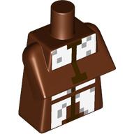 Lego Torso Special, Long with Folded Arms with White Scarf Print / Reddish Brown