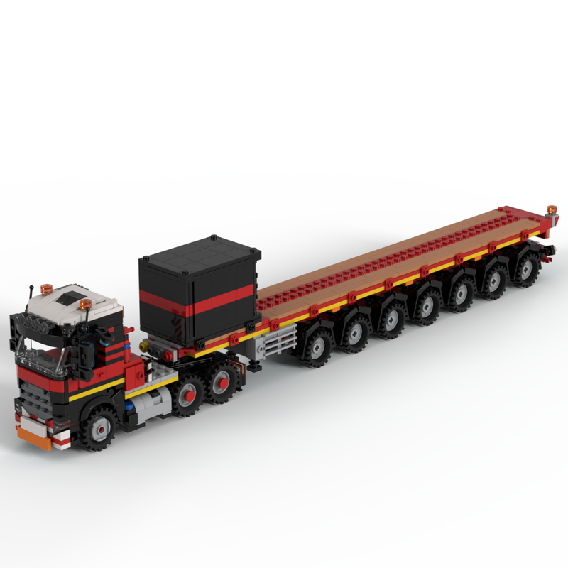 Lego 6x4 Semi-Tractor with 7-Axle Ballast Trailer