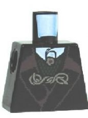 Lego Torso Harry Potter Jacket with Dark Green Vest and Silver Fastener Pattern / Black