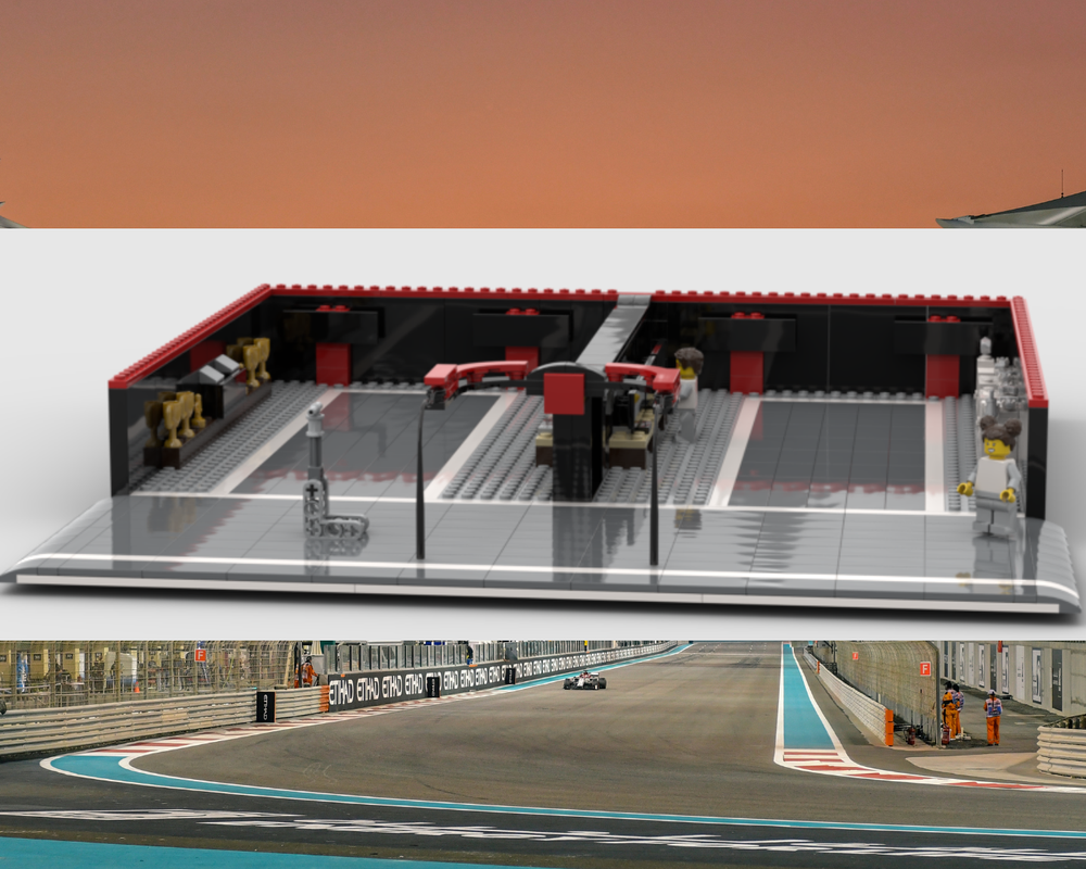 Lego F1 Pit Lane and garage