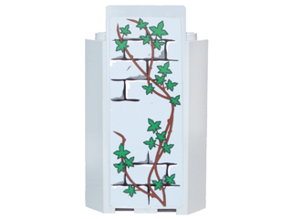 Lego Panel 3 x 3 x 6 Corner Wall without Bottom Indentations with Bricks Pattern and Ivy Trunks with 21 Leaves Pattern (Sticker) - Set 7946
