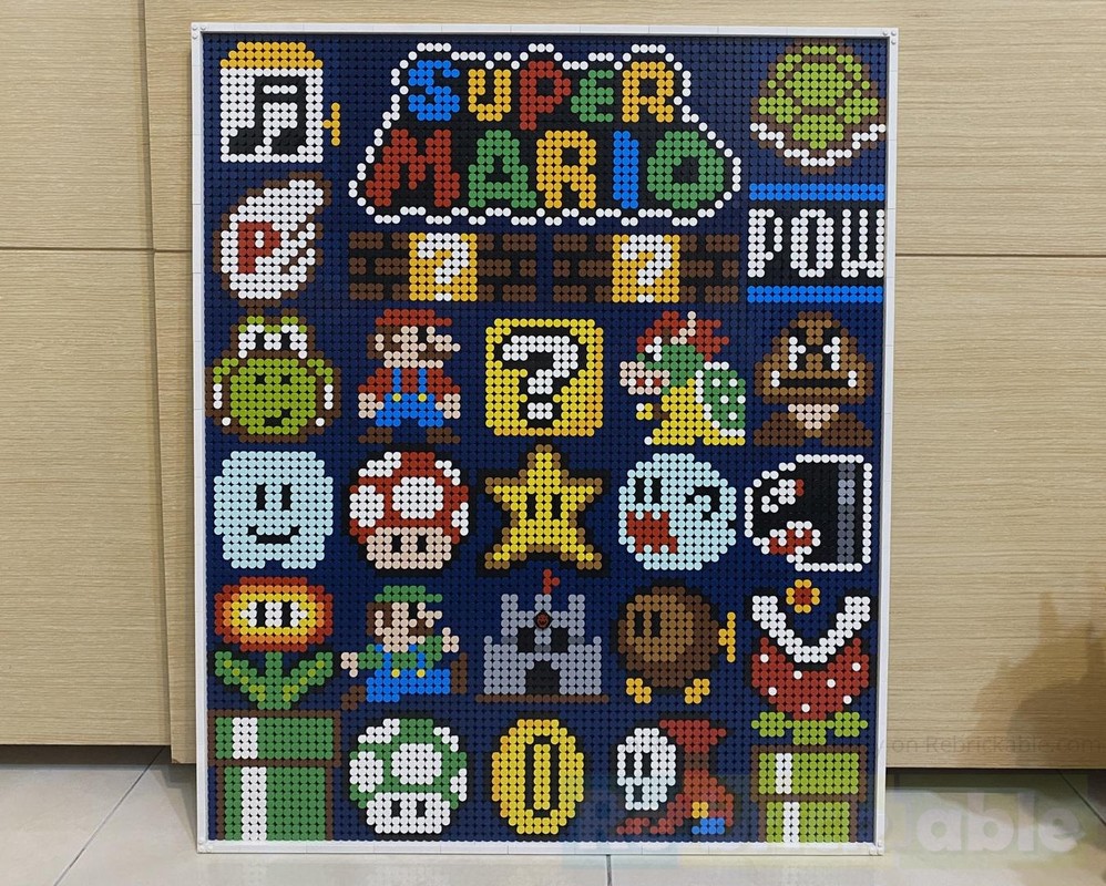 Lego Super Mario Pixel art MOC with Lego 21226