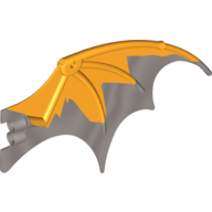 Lego Creature Body Part, Dragon Wing 19 x 11 with Marbled Bright Light Orange Pattern