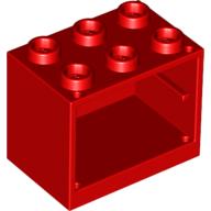 Lego Cupboard 2 x 3 x 2 with Hollow Studs / Red
