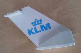 Lego Tail Wedge with KLM Logo Pattern on Both Sides (Stickers) - Set 4032-11 / White