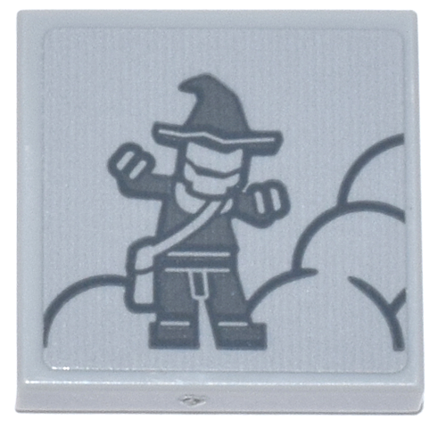 Lego Tile 2 x 2 with Dark Bluish Gray Scarecrow Minifigure and Smoke Pattern (Sticker) - Set 76271
