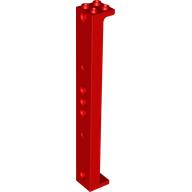 Lego Support 2 x 2 x 13 with 5 Pin Holes / Red