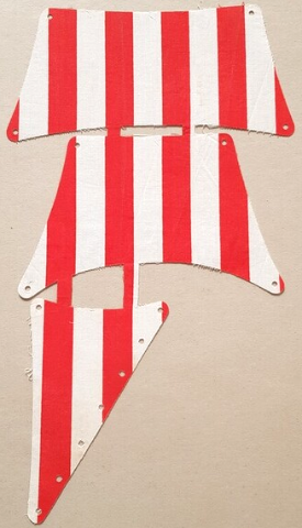 Lego Cloth Sail Assembly of 3 Sails with Red Thick Stripes Pattern