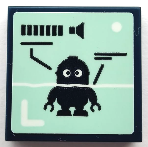Lego Tile 2 x 2 with Minion Bob and Volume Meter on Light Aqua Background Pattern (Sticker) - Set 75551