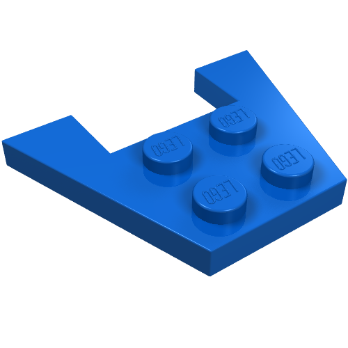 Lego Wedge Plate 3 x 4 without Stud Notches / Blue