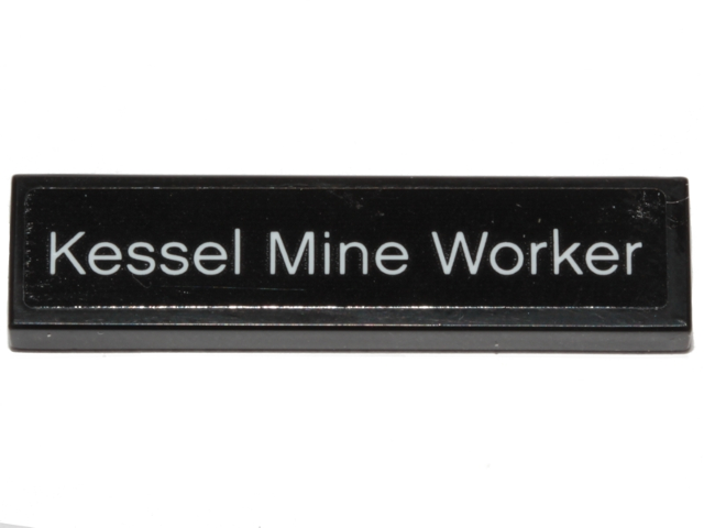 Lego Tile 1 x 4 with 'Kessel Mine Worker' Pattern (Sticker) - Set 40299