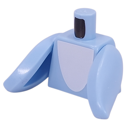 Lego Torso Dolphin, White Belly Print, Bright Light Blue Fin Arms / Bright Light Blue