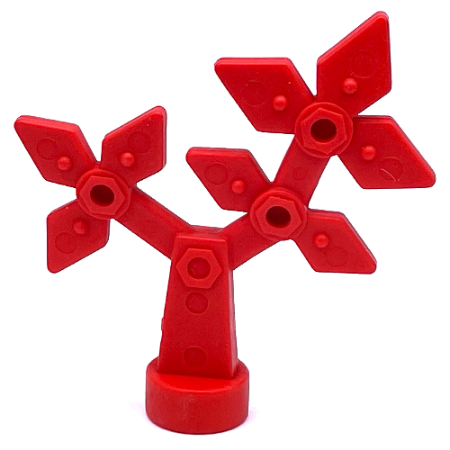 Lego Duplo Flower, Faux Metal Bolts and Rivets Design, 8 Petals / Red