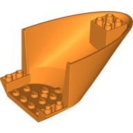 Lego Aircraft Fuselage Curved Aft Section 6 x 10 Bottom / Orange