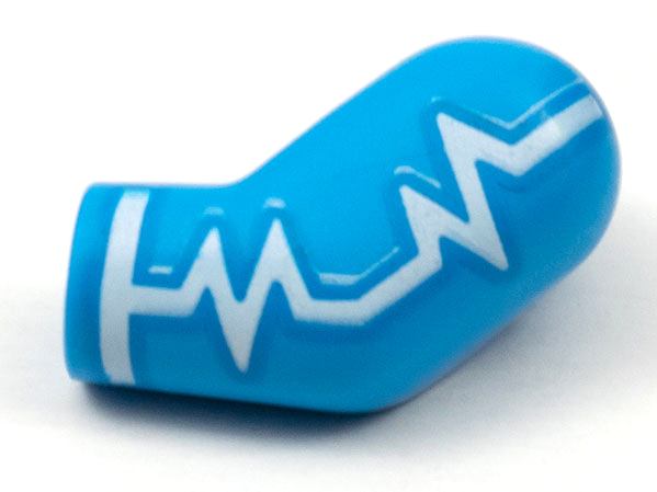 Lego Arm, Left with White Zigzag Pattern / Dark Azure