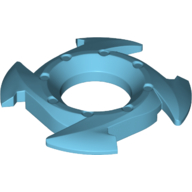 Lego Ring 4 x 4 with 2 x 2 Opening and 4 Arrow Ends (Ninjago Spinner Crown) / Medium Azure