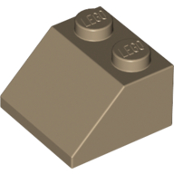 Lego Brick Sloped 45° 2 x 2 / Dark Tan