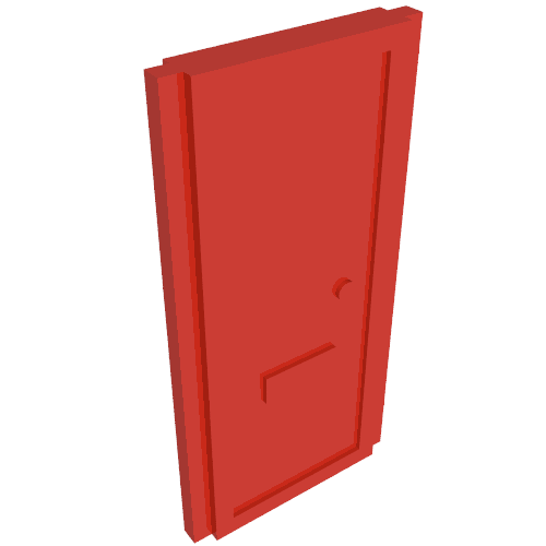 Lego Door for Slotted Bricks / Red