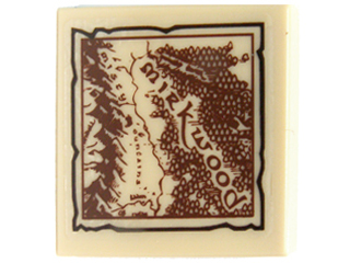 Lego Tile 2 x 2 with Map Mirkwood Pattern (Sticker) - Set 79003