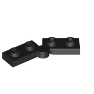 Lego Hinge Plate 1 x 4 Swivel Top / Base - Hollow Clip [Complete Assembly] / Black