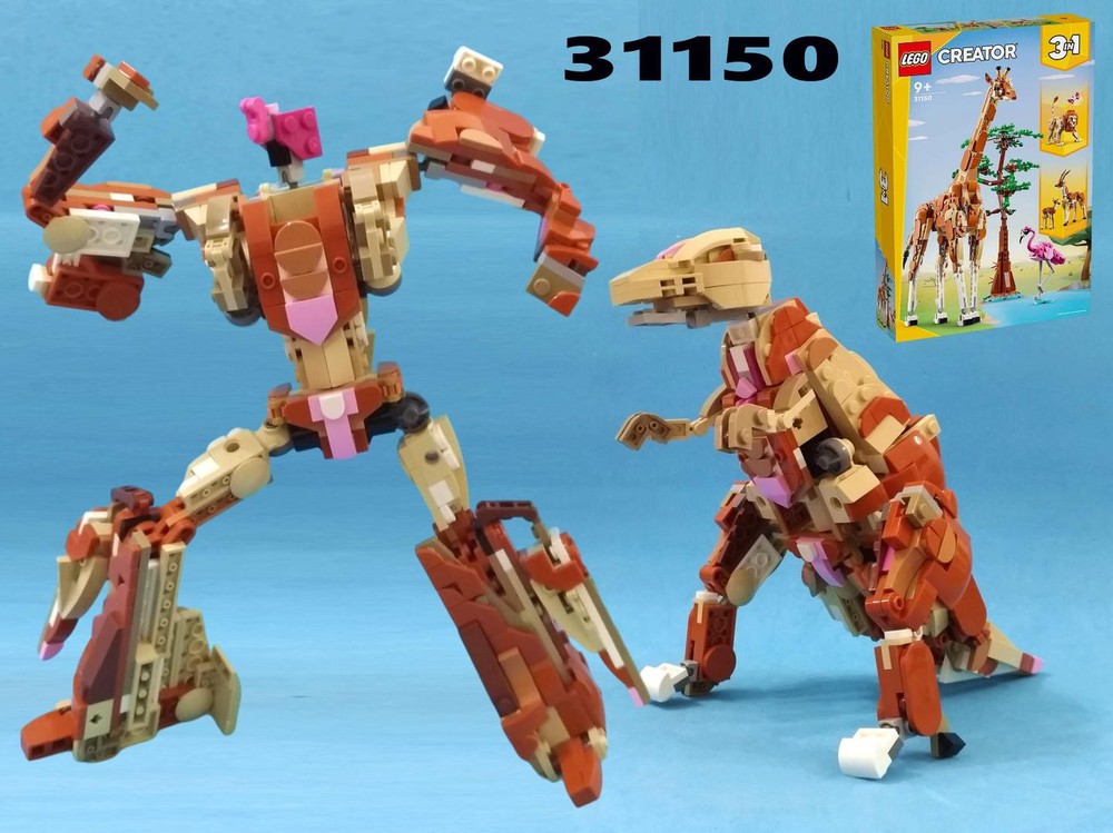 Lego Transformer Dinobot Grimlock / Dinosaur using LEGO Creator: 31150 wild safari animals