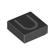 Lego Tile 1 x 1 with letter Capital U Print
