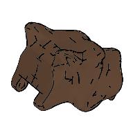 Lego Animal Body Part, Dog Head (Fluffy) / Brown