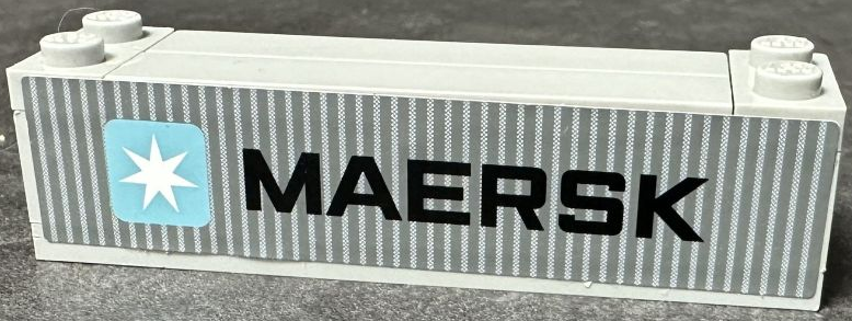 Lego Stickered Assembly 8 x 2 x 1 2/3 with Maersk Logo Pattern on Both Sides (Stickers) - Sets 10152-3 / 10155-1