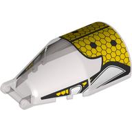 Lego Windscreen 7 x 4 x 2 Round with Handle with Yellow Honeycomb Print