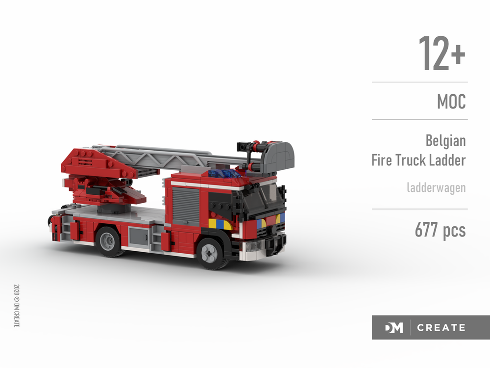 Lego Belgian Fire Truck ladder (Brandweer ladderwagen)