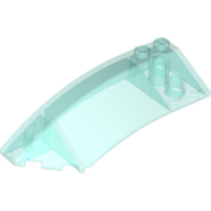 Lego Brick Wedged, Curved 8 x 3 x 2 Open Left / Trans-Light Blue