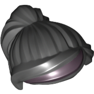 Lego Hair Ponytail and Swept Sideways Fringe with Purple Highlights Print