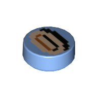 Lego Tile Round 1 x 1 with Pixelated Coin Print