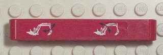 Lego Technic, Liftarm Thick 1 x 7 with Excavator Arm and Double Arrows on Red Background Pattern (Sticker) - Set 8294