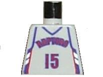Lego Torso NBA Toronto Raptors #15 (White Jersey) Pattern / White