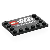 Lego Plate Special 4 x 6, Studs on 3 Edges with 'LEGO STAR WARS THE DARKSABER' Print / Black