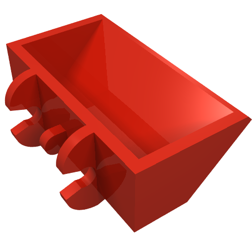 Lego Construction Vehicle Bucket Smooth 2 x 4 x 1 / Red