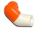 Lego Arm, Right with Molded Orange Short Sleeve  Pattern / White