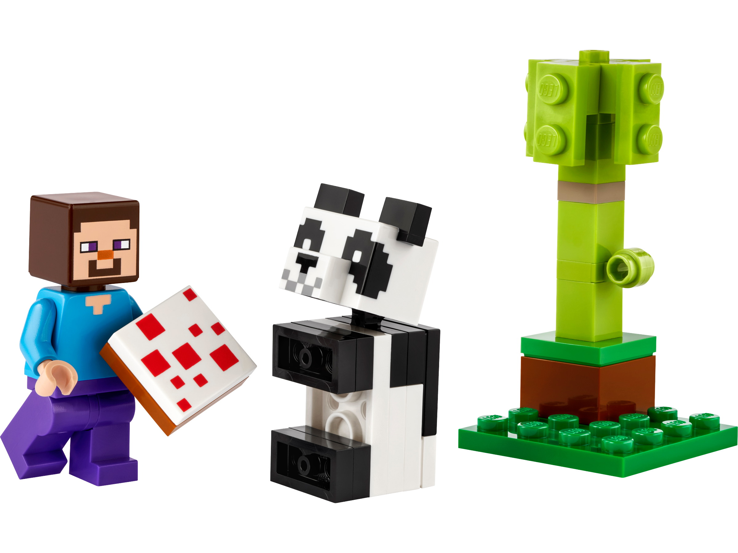 Lego Steve and Baby Panda